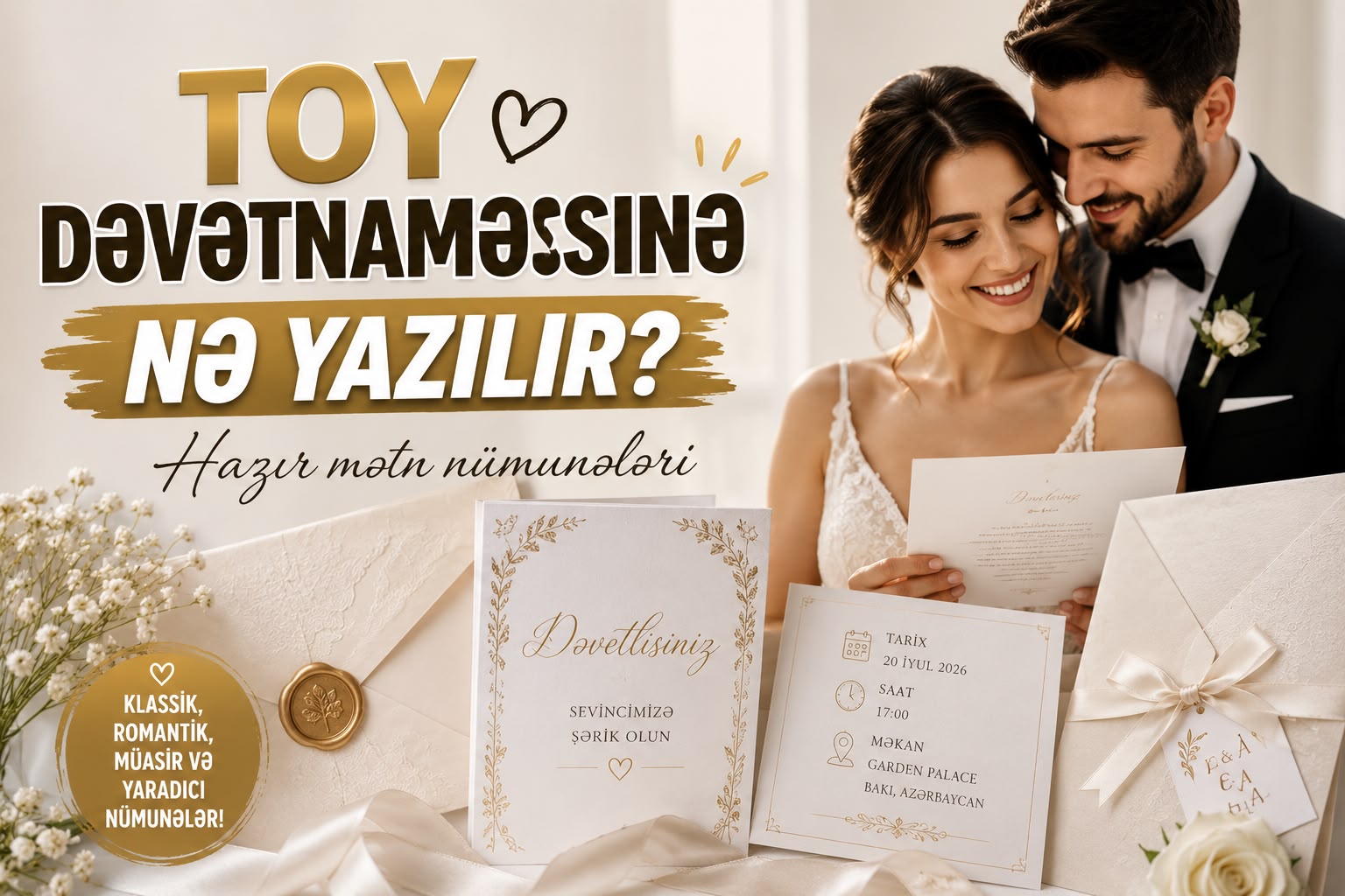 Toy dəvətnaməsinə nə yazılır? Hazır mətn nümunələri