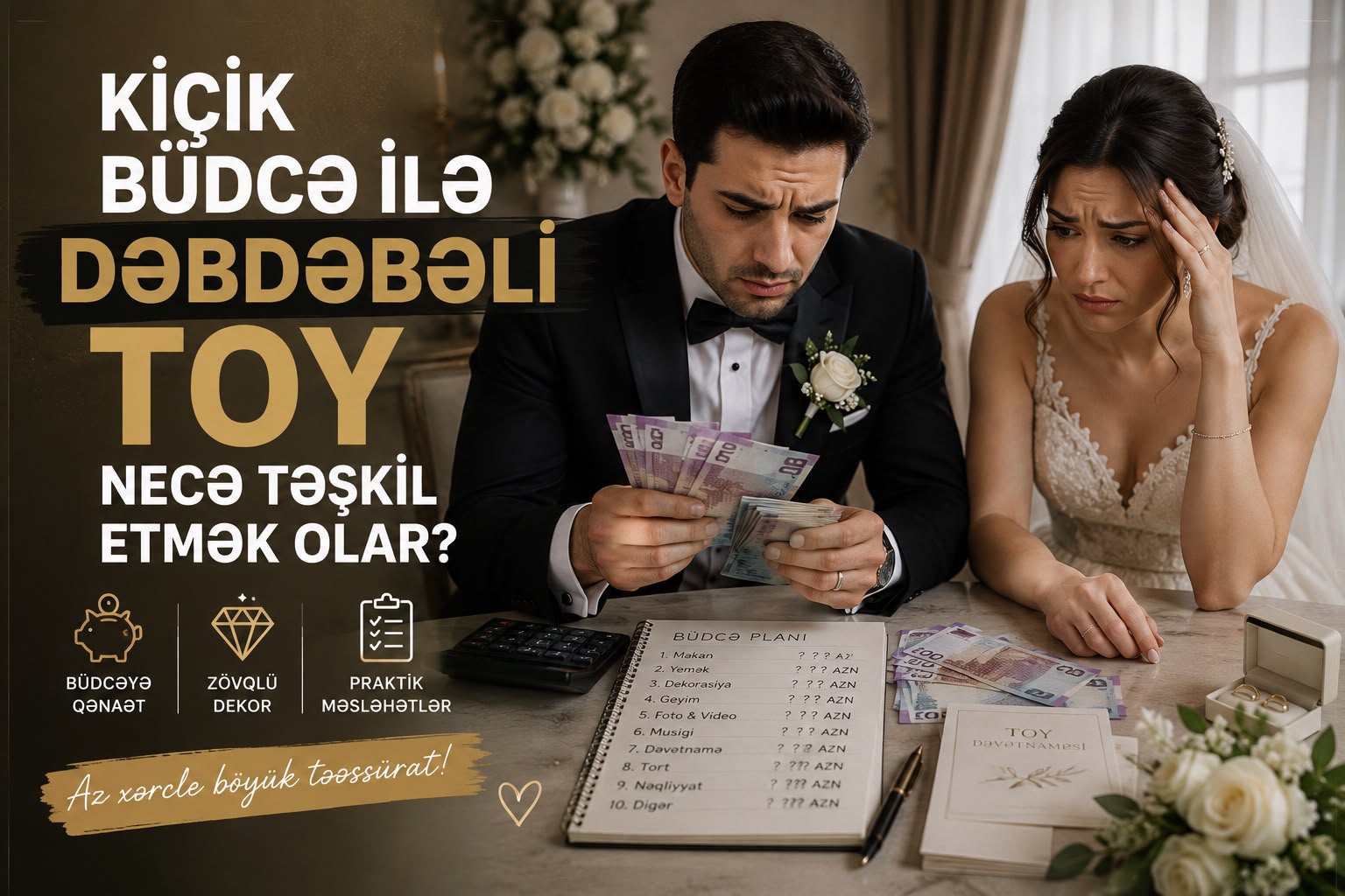 Kiçik büdcə ilə dəbdəbəli toy necə təşkil etmək olar?